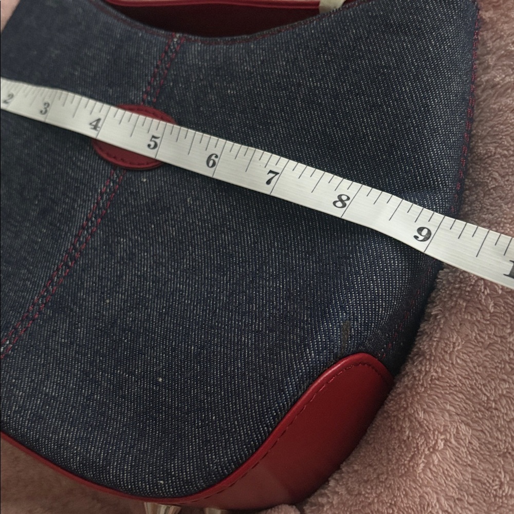 NWT Stylish Denim and Red Women's Bag - Picture 8 of 9